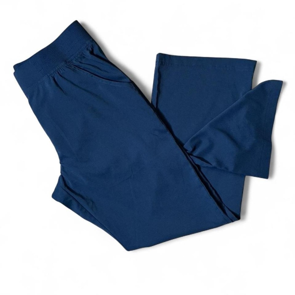 Koi Basics Women Navy Blue Petite Flare Scrub Pants Size Small Medical